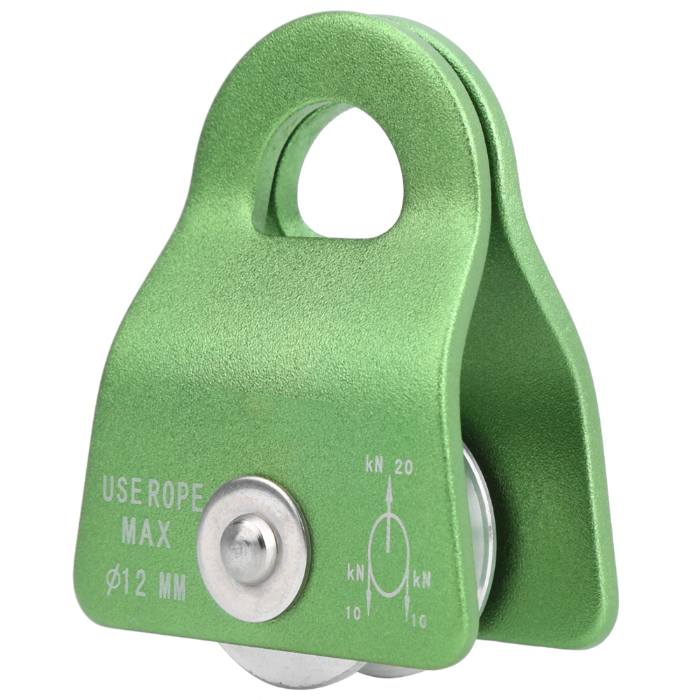 Outdoor Rock Climbing Downhill 20KN Bearing Mobile Pulley Rock Side Plate Pulley Green