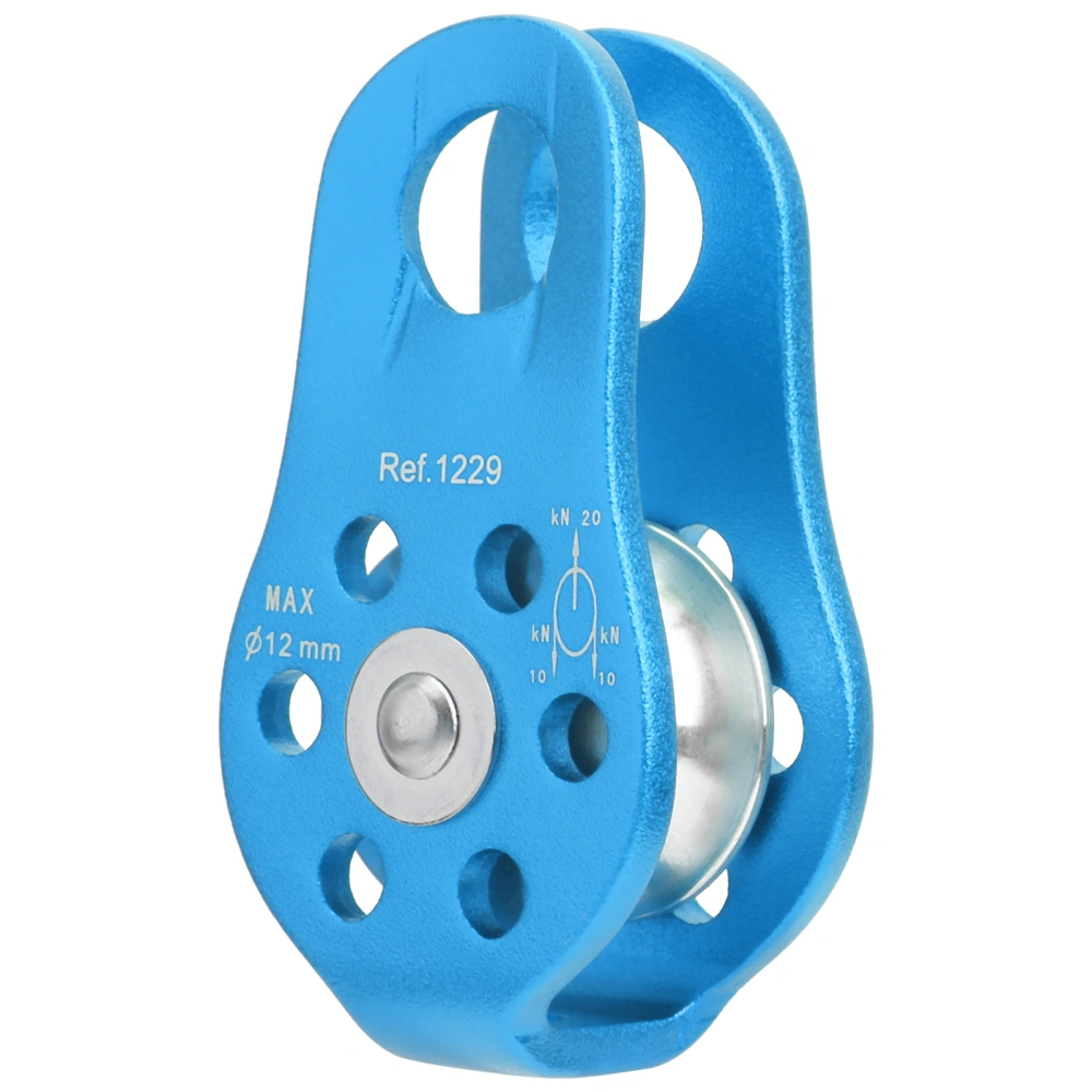 20KN Outdoor Small Climbing Pulley Aluminum Micro Fixed Side Pulleys for Aerial WorkBlue