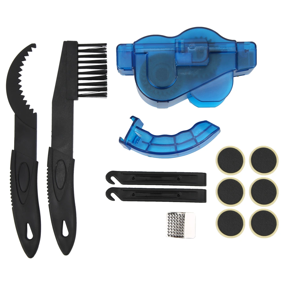 Bicycle Chain Scrubber Brush Cleaning Kit Bike Tire Repair Set Maintenance Accessory