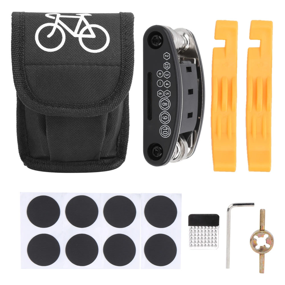 Bicycle 16 in 1 MultiFunctional Tyre Repair Tool Kit Bike Puncture Repair Tool with Bag