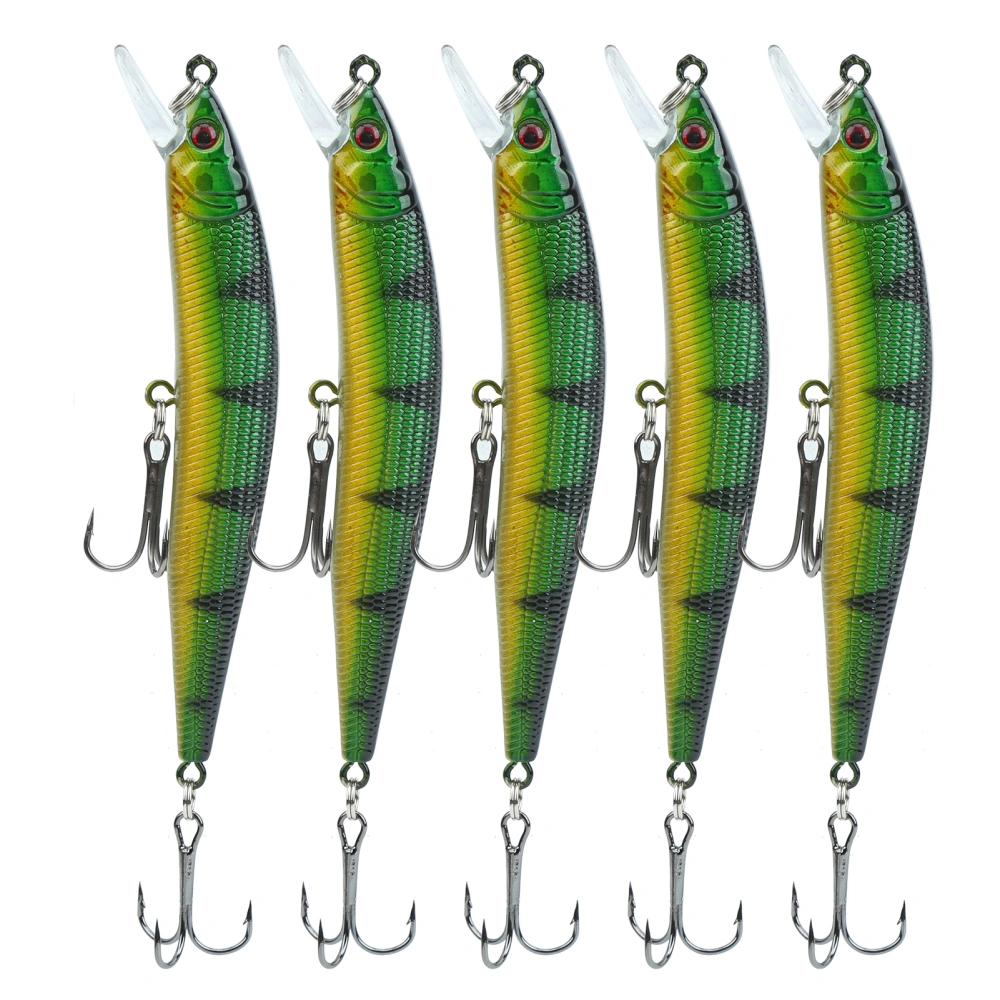 5Pcs Artificial Simulation Minnow Long Shot Lure Bait with Treble Hook Fishing Accessory1#