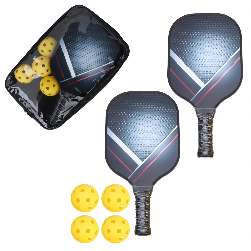 1Set Portable Pickleball Paddle Set Lightweight Racket Ball Kit with Racket Cover Bag