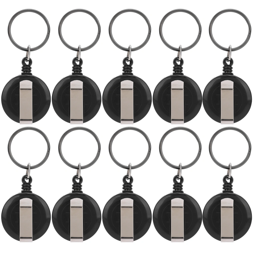 10Pcs set Nylon Rope Telescopic Key Chain Easy Pull Buckle AntiTheft Key Chain Ring