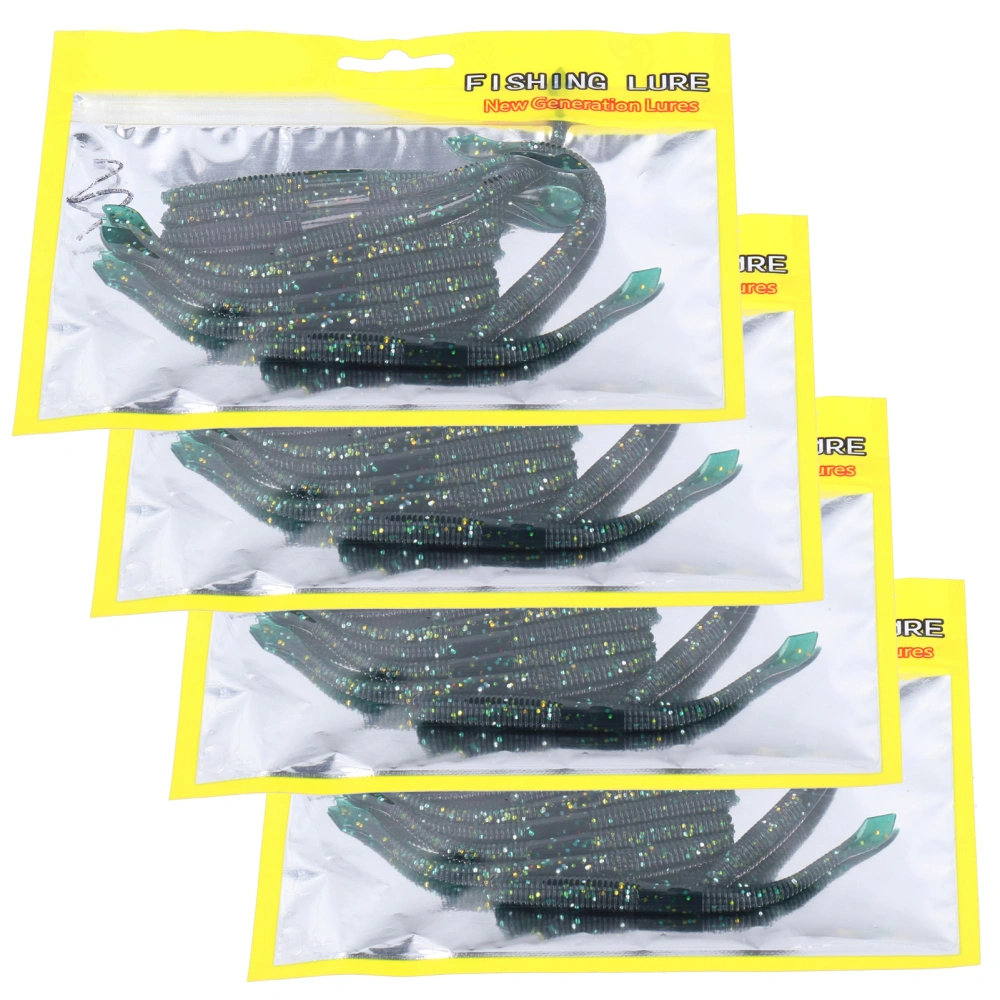 4Set Artificial Simulation Soft Silicone Earthworm Shape Lure Bait Fishing Accessory3#