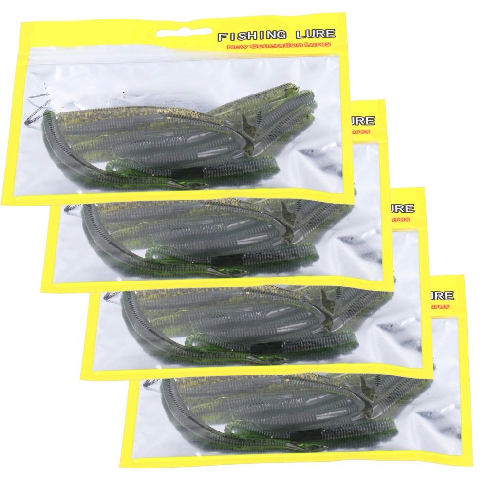 4Set Artificial Simulation Soft Silicone Earthworm Shape Lure Bait Fishing Accessory2#