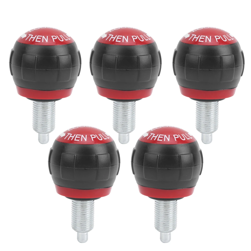 5pcs 50x45mm Fitness Pop Pull Pin Knob Release Synthetic Cardboard Handle Exercise Spare Accessory M16Black and Red