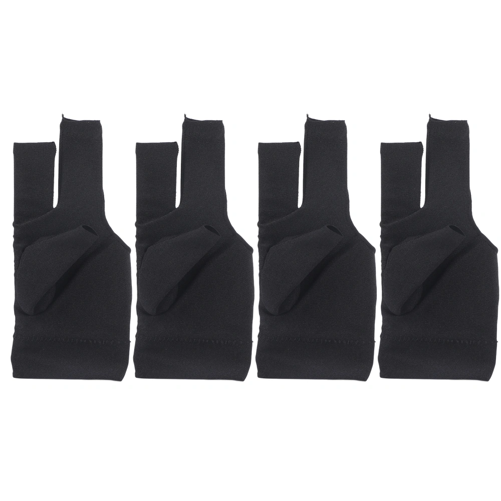 4pcs Unisex Snooker Billiard Cue Glove Pool Left Right Hand Open Three Finger Gloves