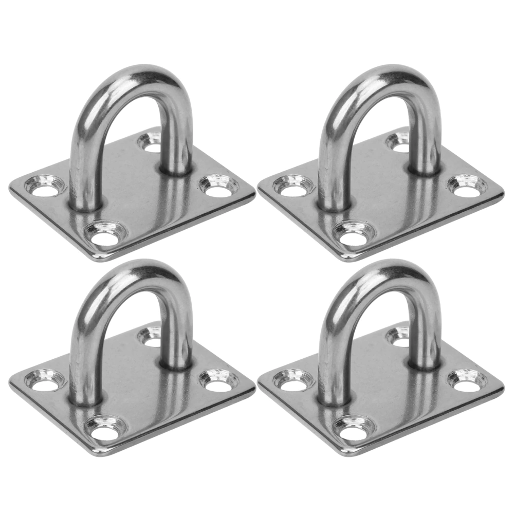 M8 4 Holes Stainless Steel Fixed Eye Plate Hook Loop UShaped Ceiling Wall Mount Hanger