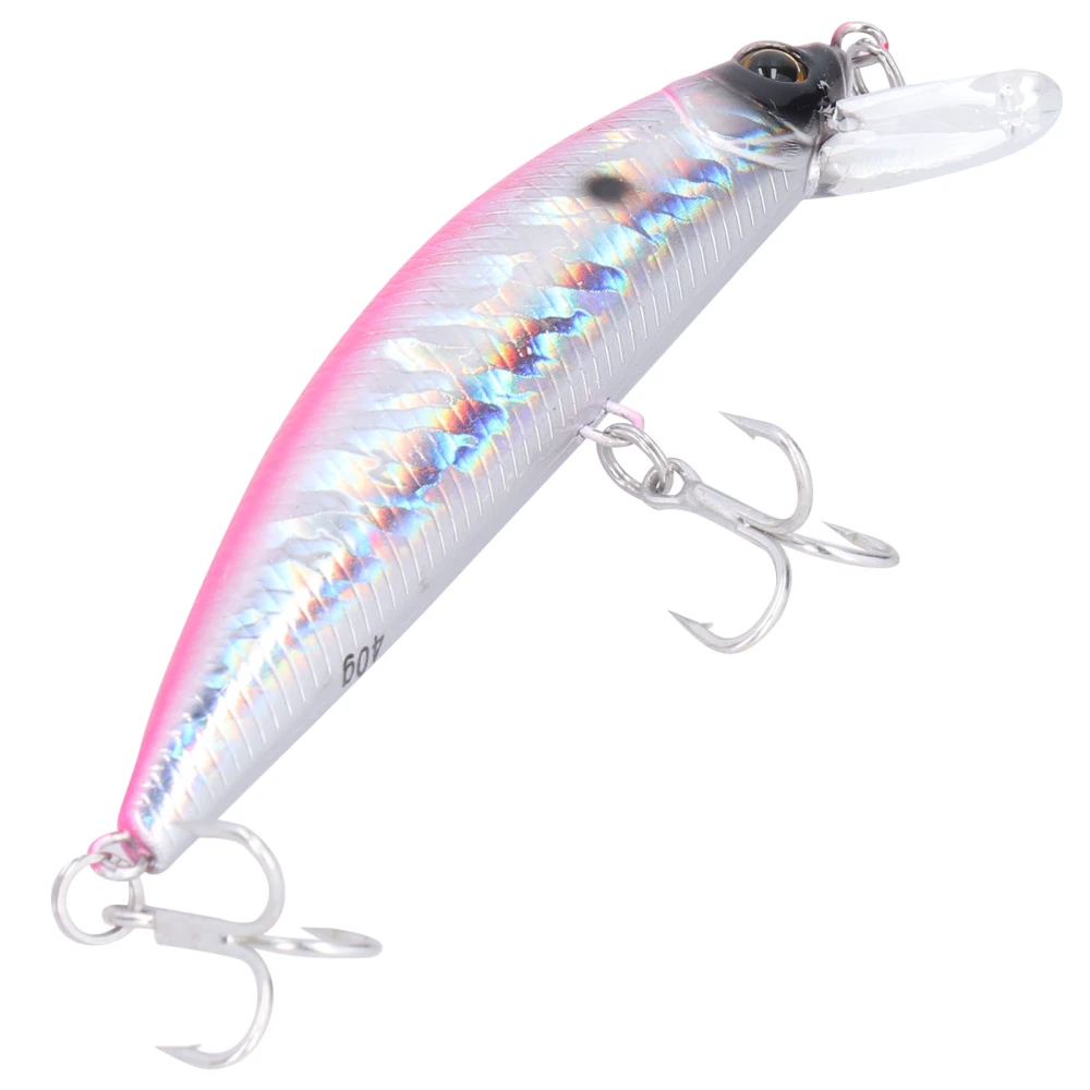 1PCS DeepSea Fishing Lure with Treble Hook 40g Artificial Simulation Bait Accessory(Pink )