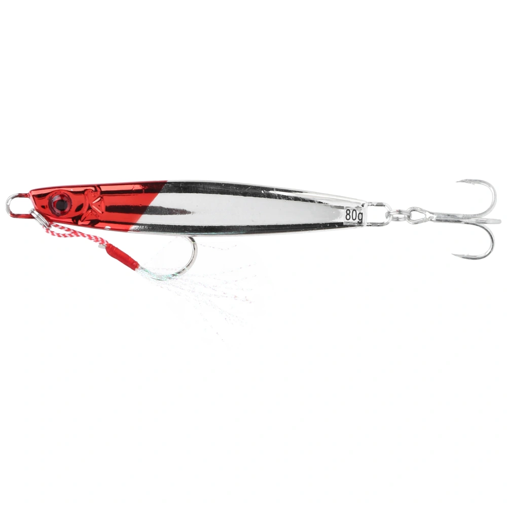 Electroplate Red Heads Boat Sea Fishing Iron Plate Lure Bait with Hook Accessory