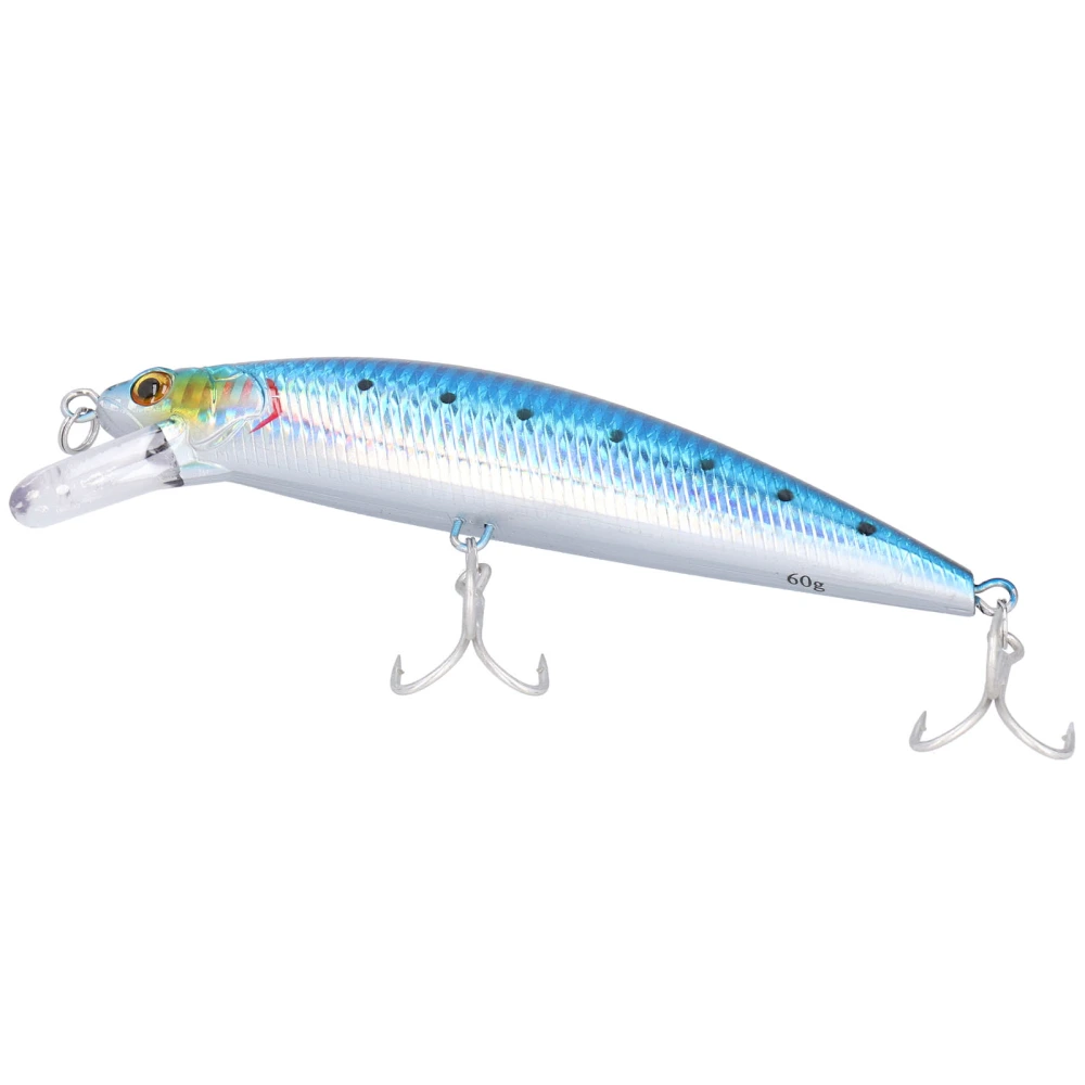 Sea Fishing Sinking Lure 60g Stainless Steel Plastic Artificial Simulation Eye Bait Accessory Blue