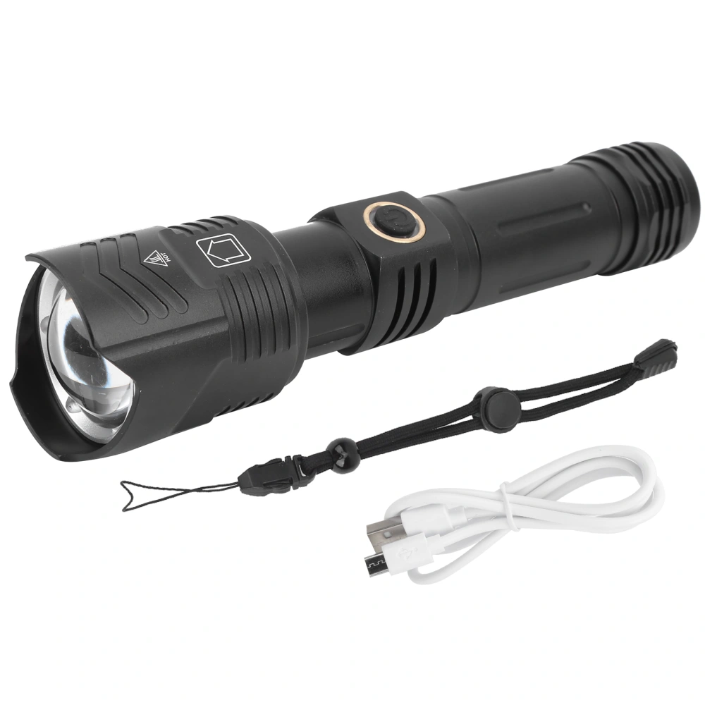 Outdoor Portable Flashlight USB Charging Torch Light Multifunctional Waterproof Flashlight