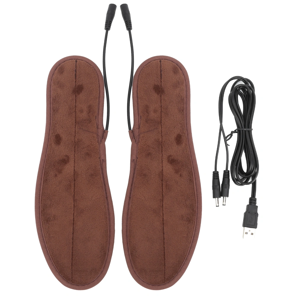 Waterproof Heating Insoles 3‑Gear Rechargeable Electric USB Winter Warm Shoes Pads 37‑38