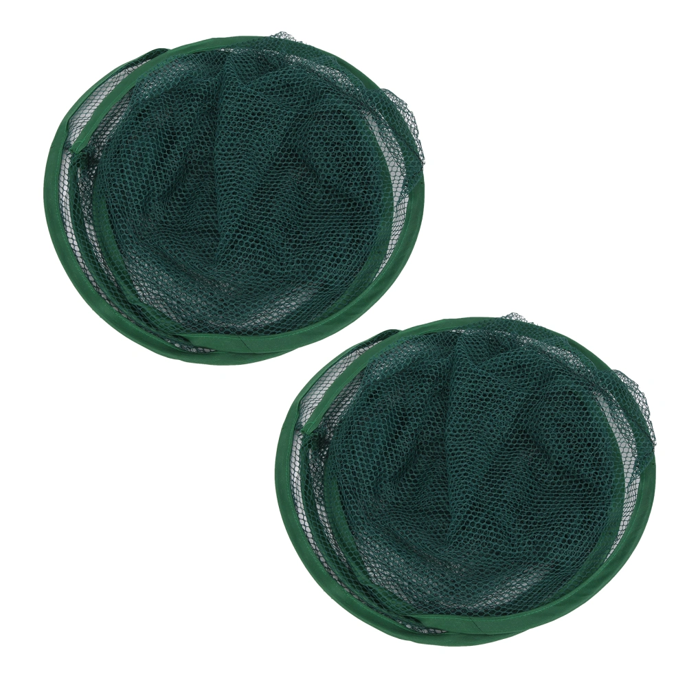 2pcs Circular Drawable Foldable Fishing Net 80cm High Strength Nylon Mesh Floating Shrimp Cage