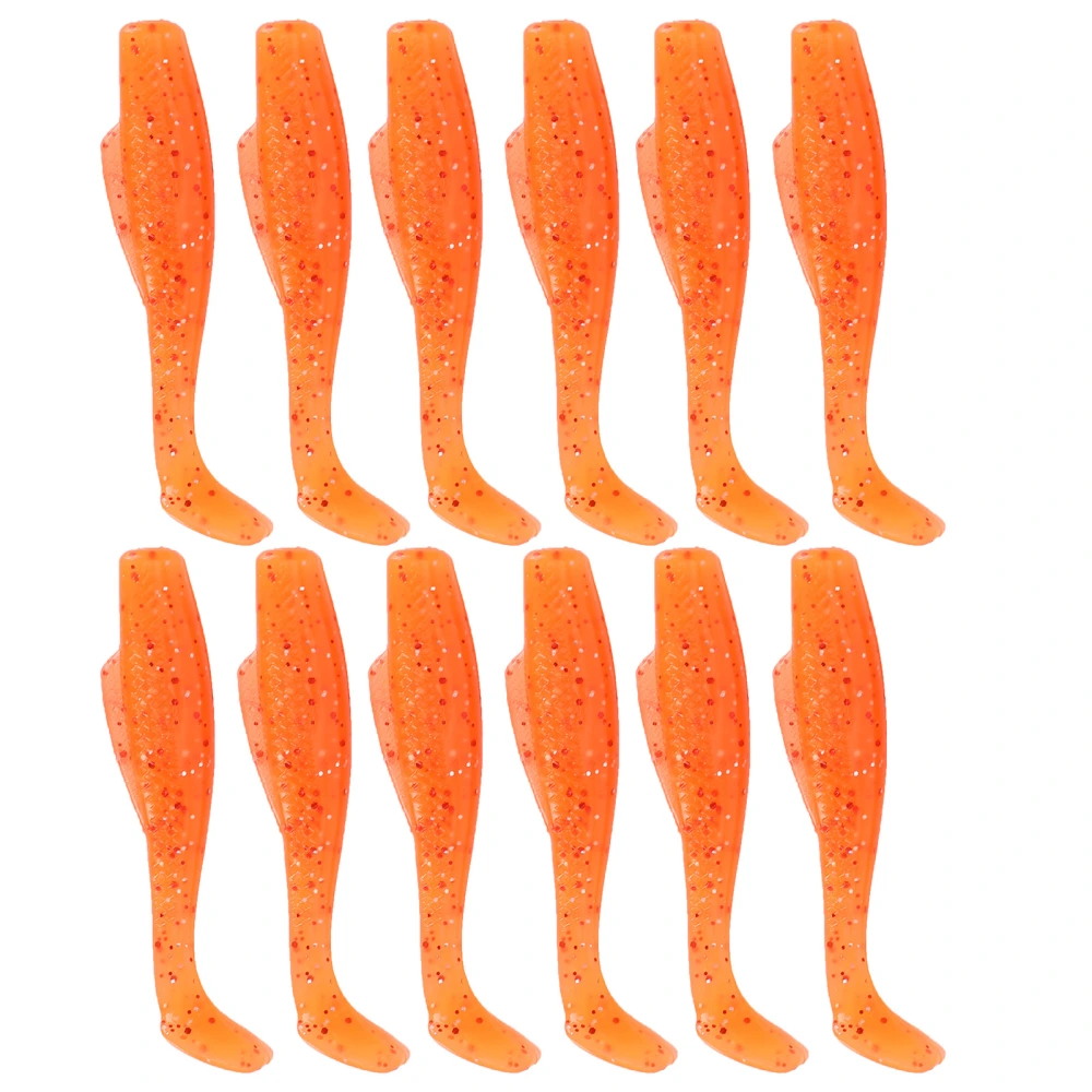 2Set 6pcs/Set Artificial Simulation Solf Silicone Fishing Lure Soft Bait T Tail Accessory3#