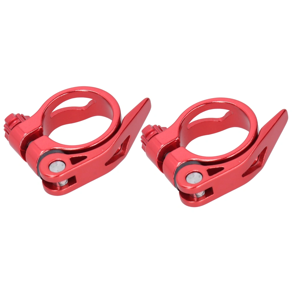 2Pcs 34.9MM Mountain Road Bike Quick Release Seat Post Clamp Tube Clip Accessoryred