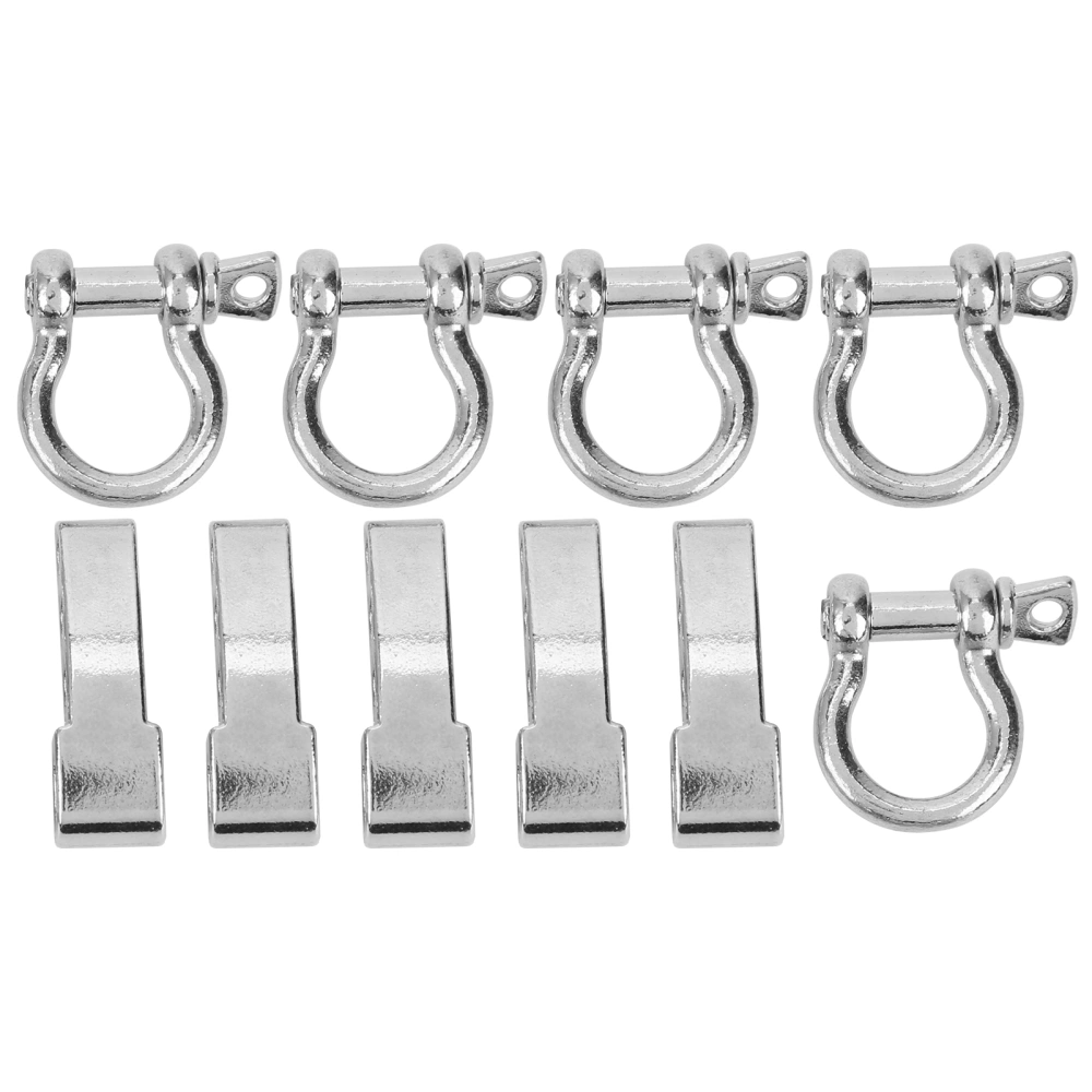 5Set O Shape Stainless Steel Alloy Bow Shackle Parachute Cord Knitting Buckle Adjust Tools