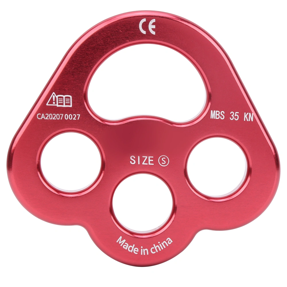 Camnal Rope 3 Holes Force Rigging Plate Anchor Divider Finger Force Climbing EquipmentRed wine