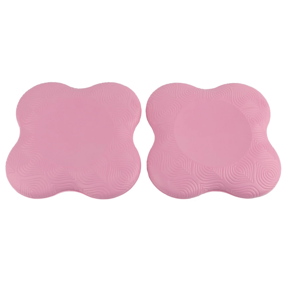 2Pcs Yoga Workout Knee Elbow Training Pad PU Cushion Exercise Mats Double Side Antislip(Pink )