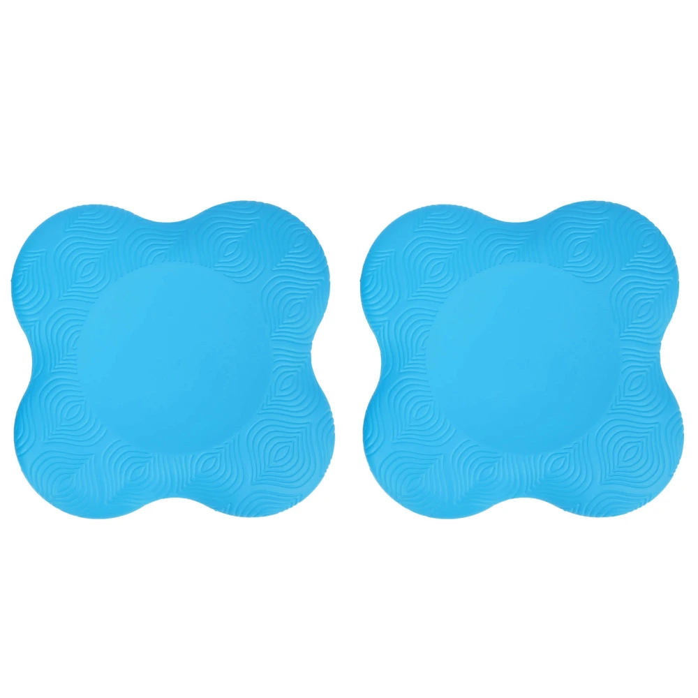 2Pcs Yoga Workout Knee Elbow Training Pad PU Cushion Exercise Mats Double Side Antislip(Blue )