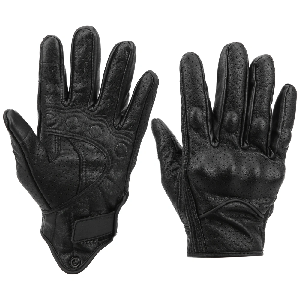 Outdoor Riding Bike Racing Motorcycle Protective Leather Gloves Warm Waterproof GlovesHole