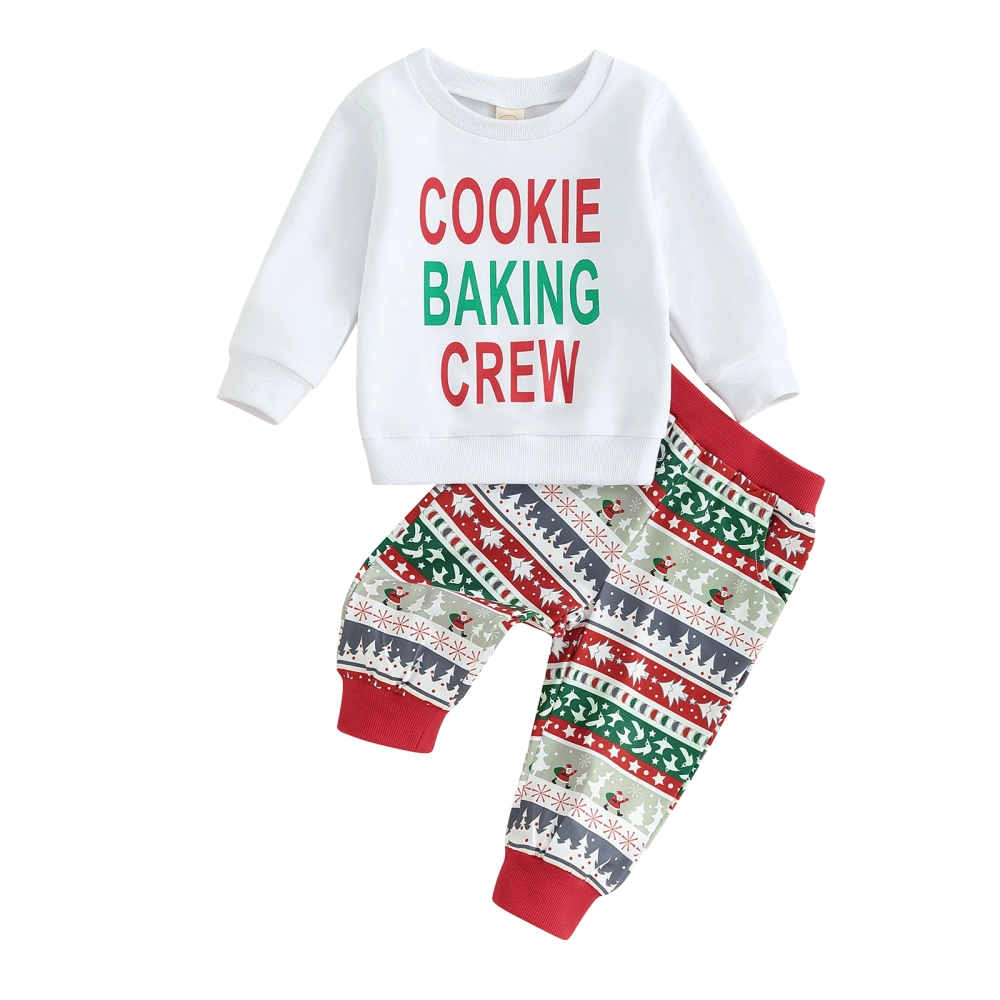 Toddler Boys Girls Christmas Outfits Letter Print Sweatshirts Pants