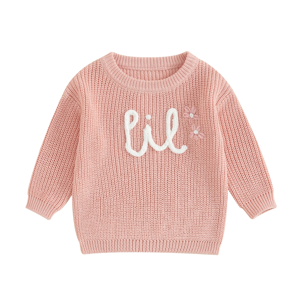 Baby Boys Girls Sweater Pumpkin Letter Flower Embroidery Pullovers