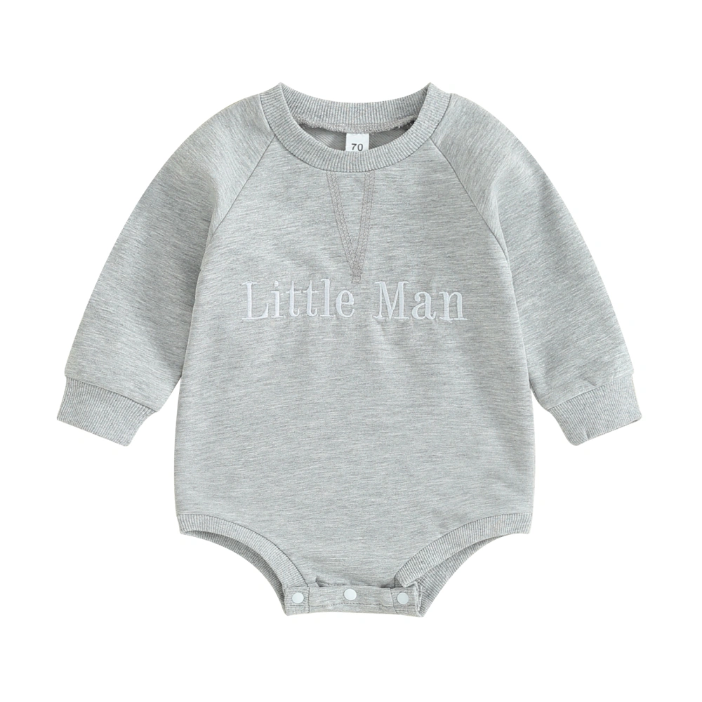 Baby Boy Sweatshirt Romper Cute Letter Print Long Sleeve Jumpsuit