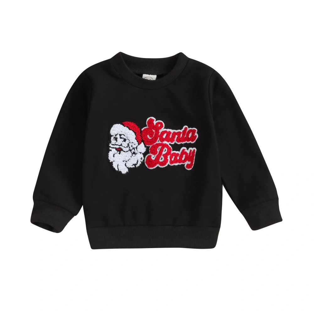 Girl Christmas Sweatshirts Toddler Vintage Fuzzy Letter Pullovers Tops