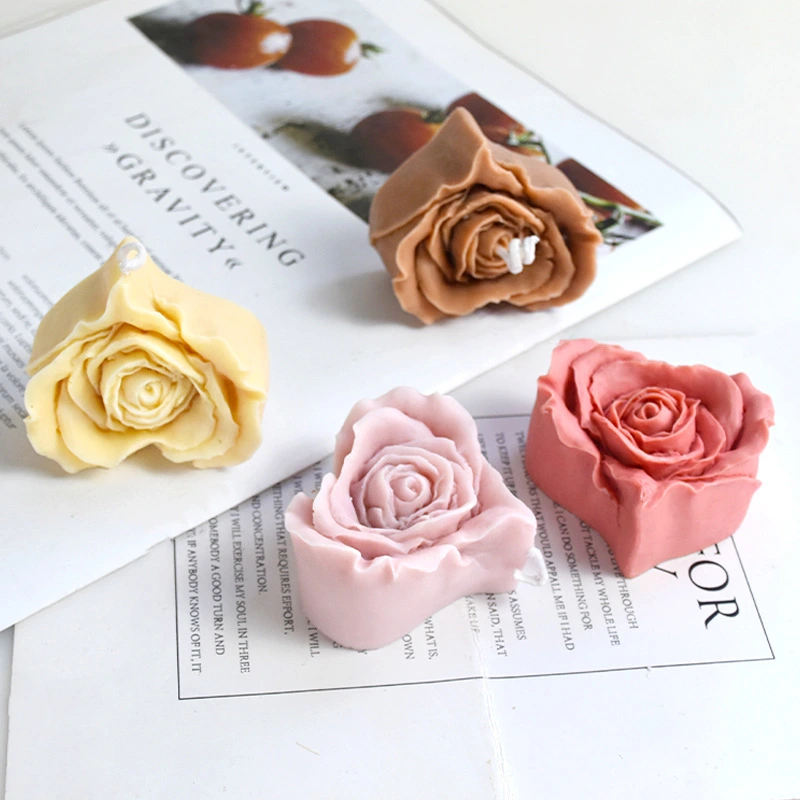 Rose Love Candle Silicone Mold DIY Aromatherapy Candle Plaster Handmade Soap Cake Decoration Mold