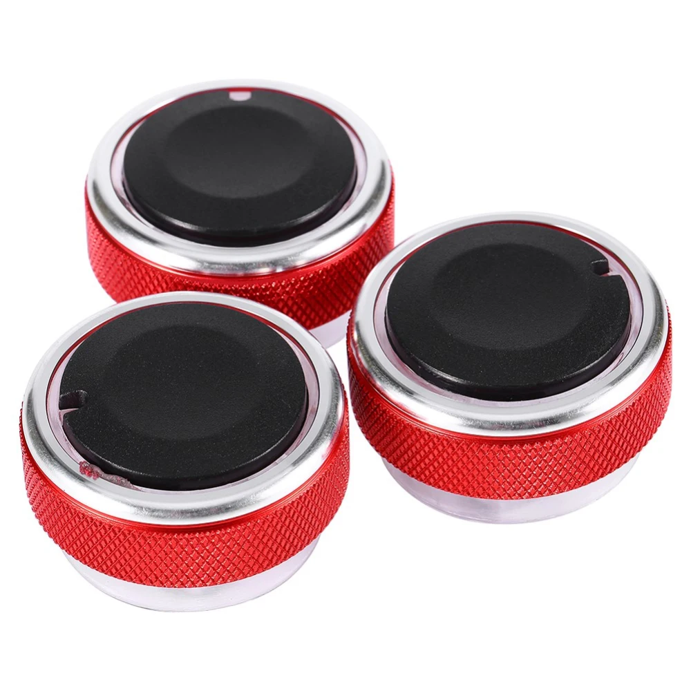 3pcs/Set Car AC Knob Aluminum alloy Air Conditioning heat control Switch Accessories For Ford