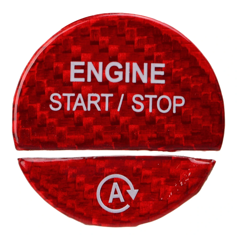 Engine Start Stop Button Cover Carbon Fiber Replacement for Mercedes‑Benz S‑Class C‑Class W206 W223 Red