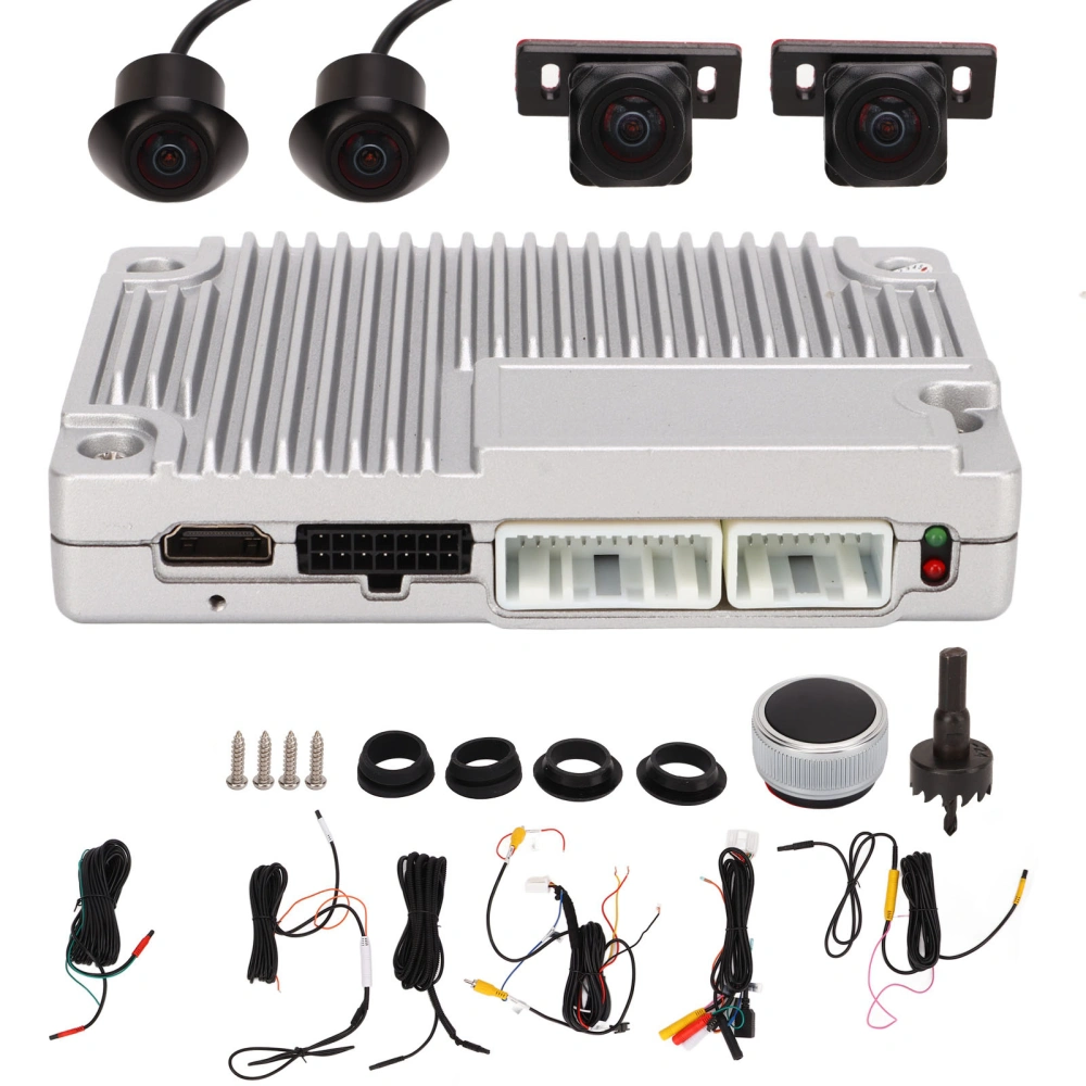 360° Surround View System 1080P Parking Monitoring 170° Wide Angle 4 Way Camera 3D DVR for Autos