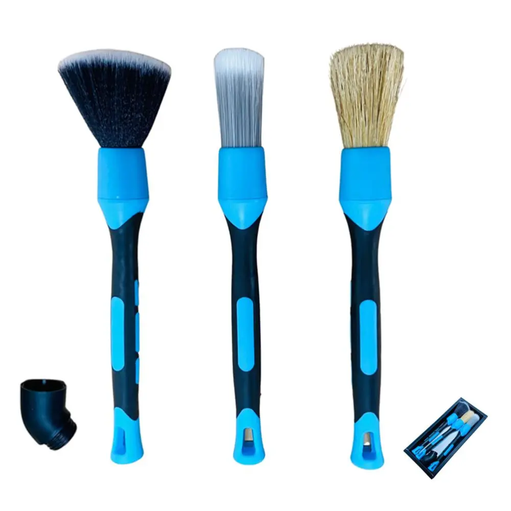 Set of 3 Car Detailing Brush Soft Scratchless Brushes for Car Cleaning Auto Detail Tools Dashboard Cleaning Brush