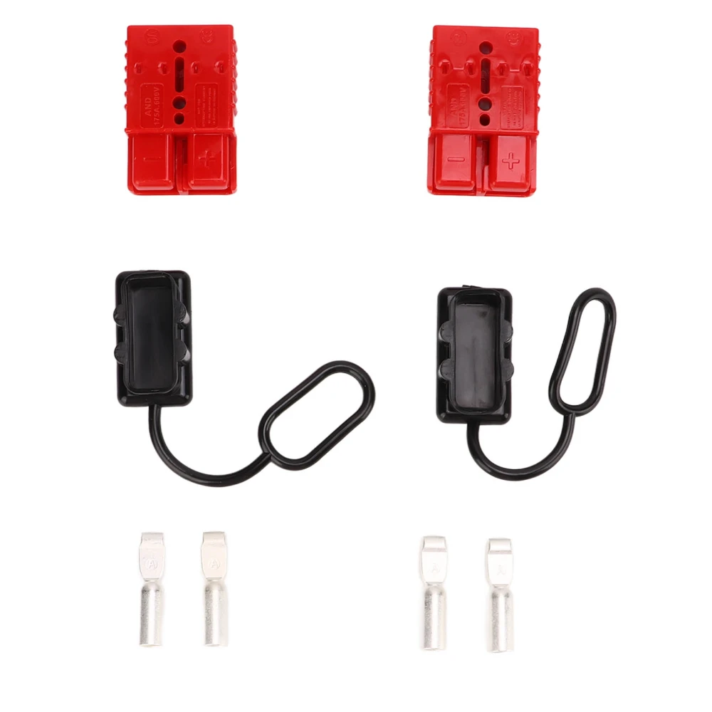 2 Set Red 1/0AWG 600V Battery Quick Connect Disconnect Plug 175A Wire Harness Plug Kit Universal for Car