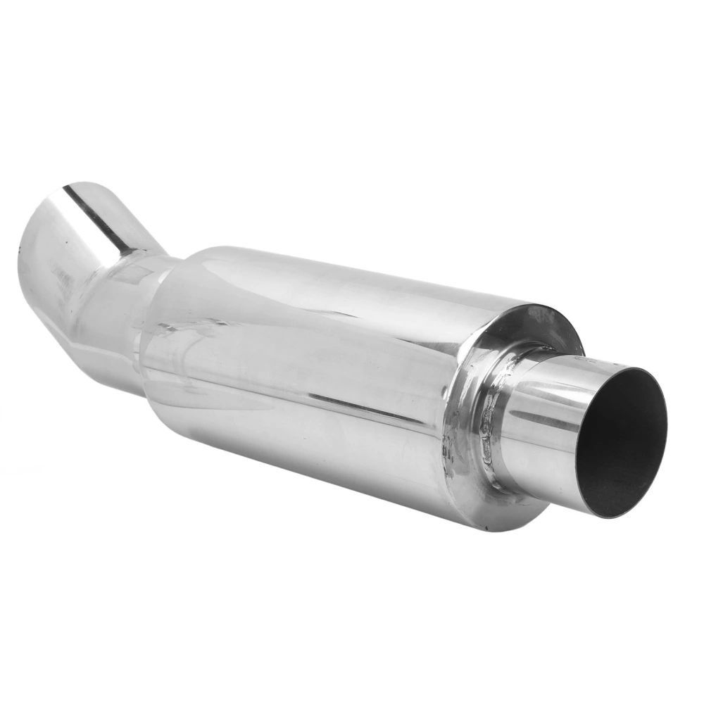 63mm Exhaust Muffler Stainless Steel for DTM Style Silver Straight Through Deep Tone Universal for Car