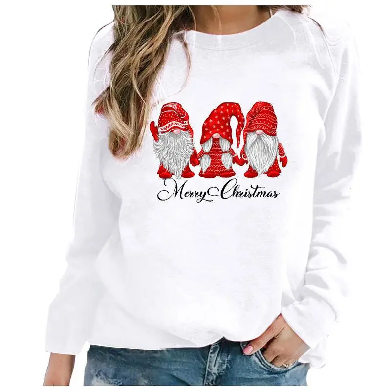 Women Christmas Novelty Xmas Hoodie Blouse Ladies Jumper Pullover Top Sweatshirt