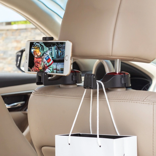 1PC Adjustable Car Headrest Hooks Mobile Stand Car Phone Holder Fastener Seat Back Hanger Clips for Bag Handbag Mobile Phone Bracket