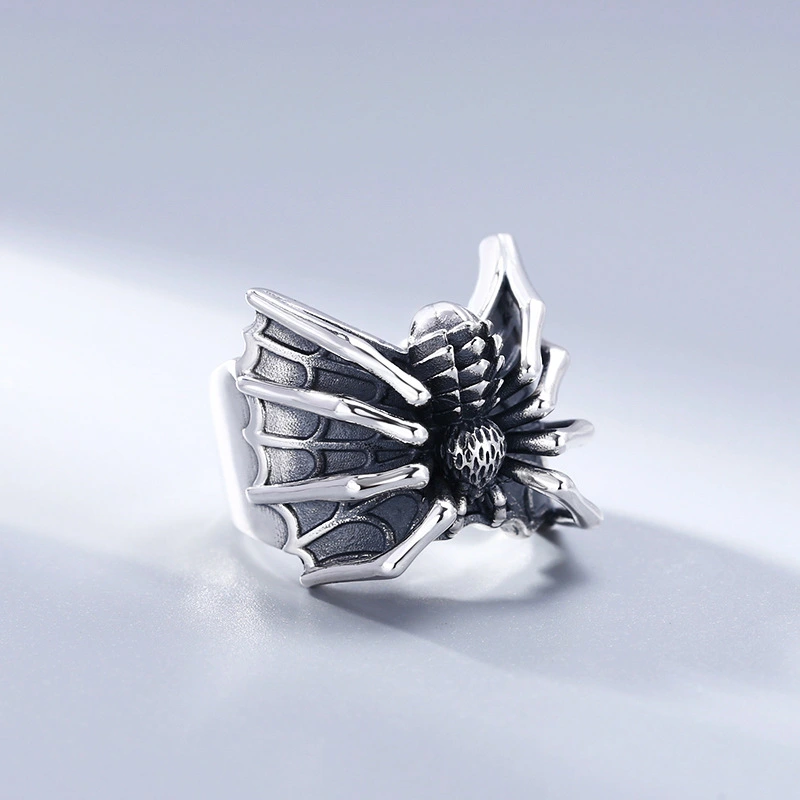 Sterling Silver Men's Spider Ring