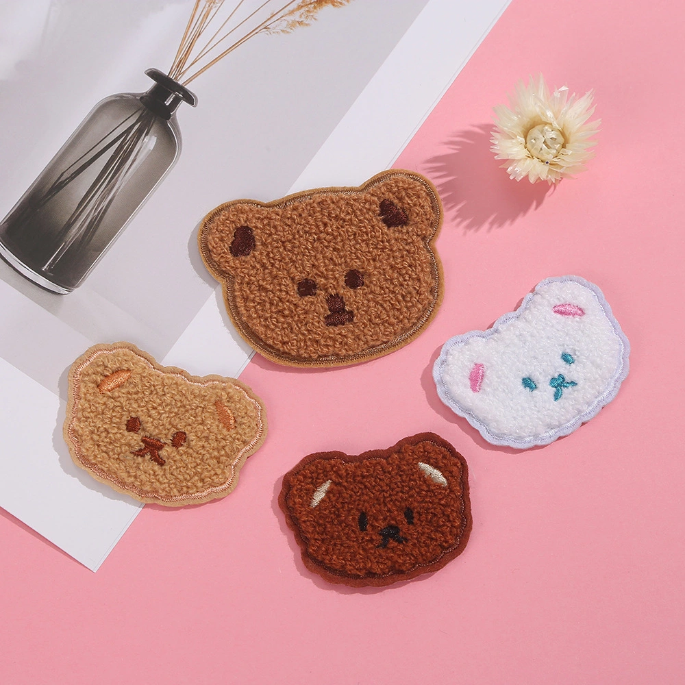 Cute Cartoon Bear Embroidery Cloth Sticker