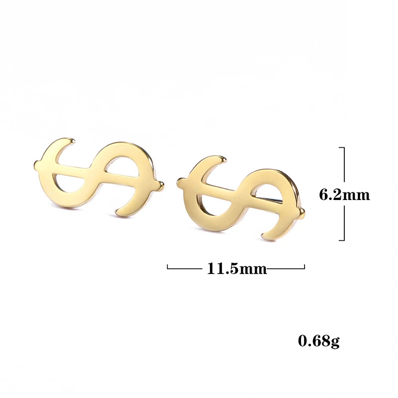 Titanium Steel Cutting Dollar Shape 304 Stainless Steel Studs