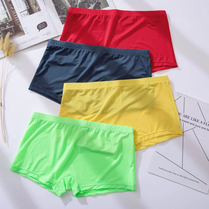 Men's Ice Silk Thin Transparent Boxer Briefs