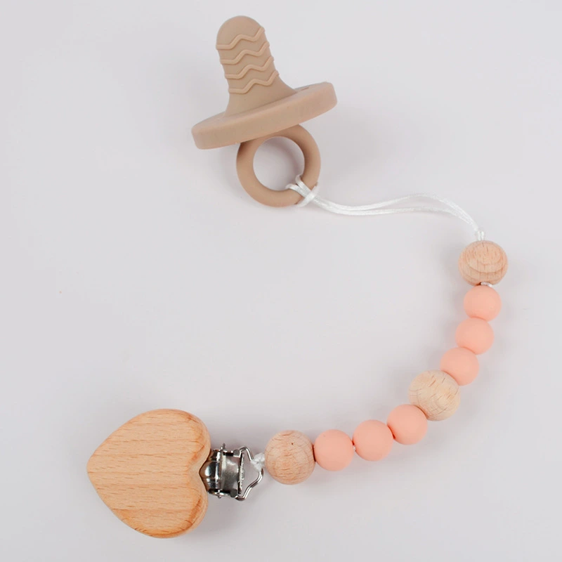 Five-pointed Star Beech Pacifier Clip Love Heart Fork