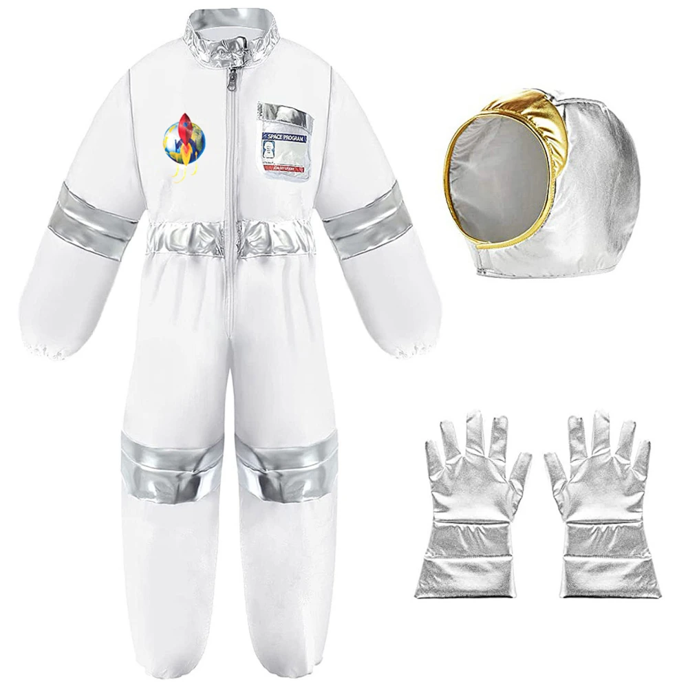 Baby Halloween Costume Astronaut Jumpsuit with Hat Badge Gloves Set