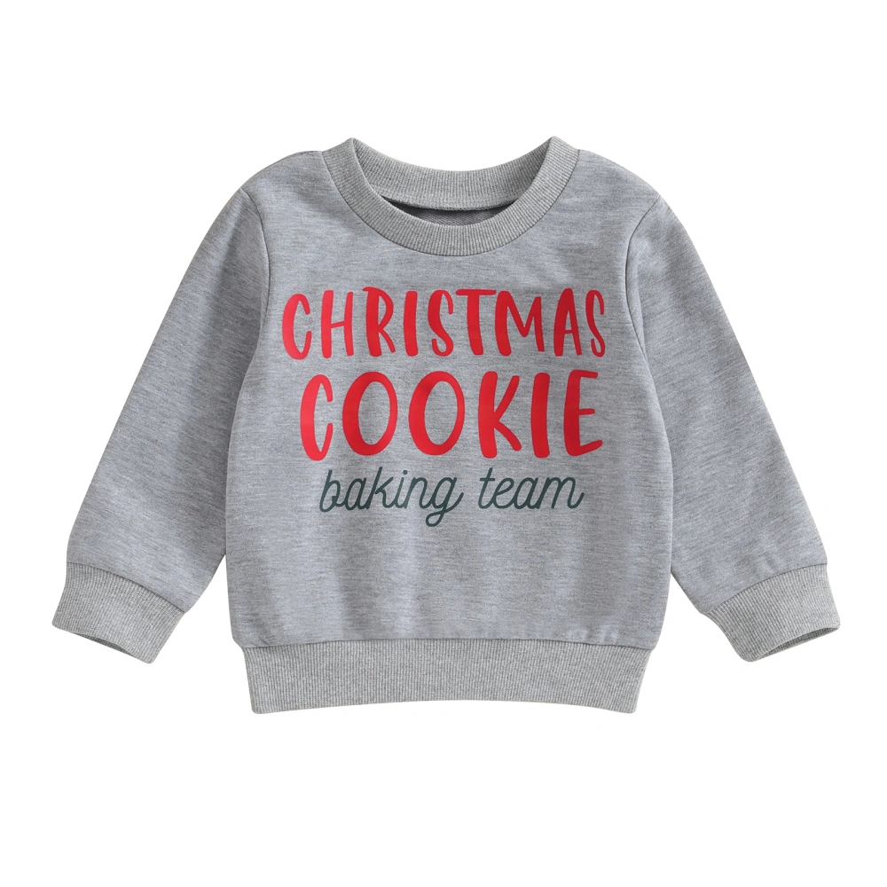 Baby Christmas Sweatshirts Long Sleeve Gift/Letter Print Pullover