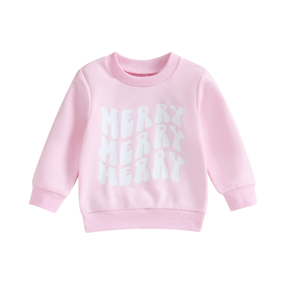 Toddler Kid Christmas Sweatshirt Letter Print Long Sleeve Pullover