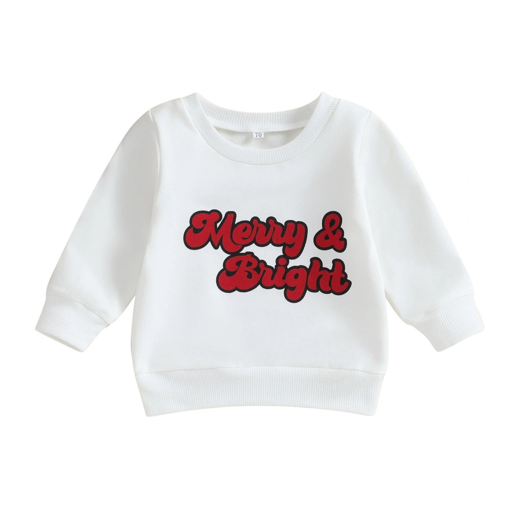 Baby Christmas Sweatshirts Retro Long Sleeve Letter Print Pullovers