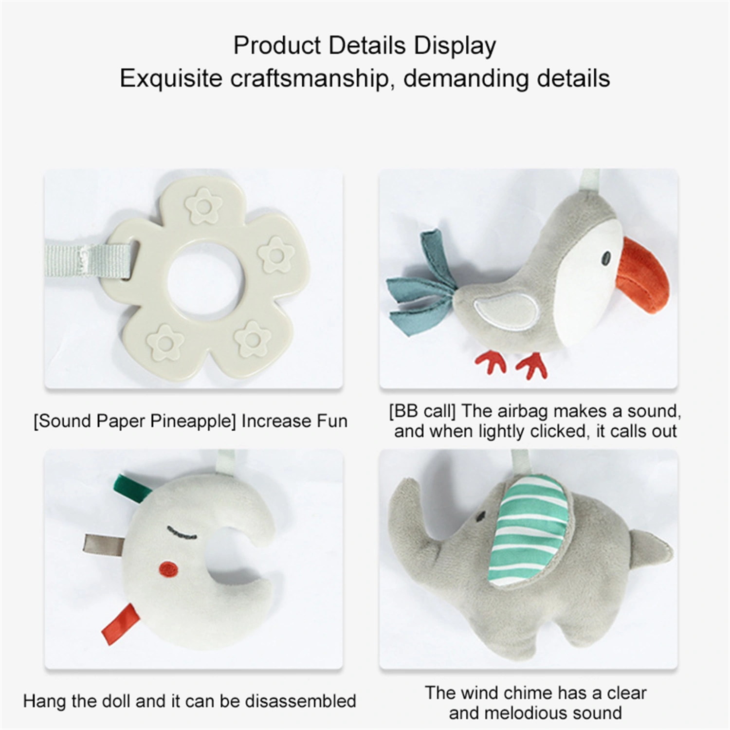 Baby Crib Toy, Cartoon Spiral Hanging Toy Educational Comfort Toy