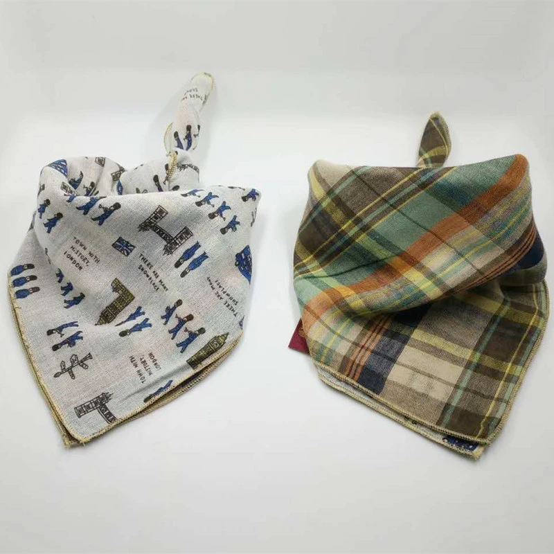 Baby Oversized Bib Cotton Gauze Check Bandana