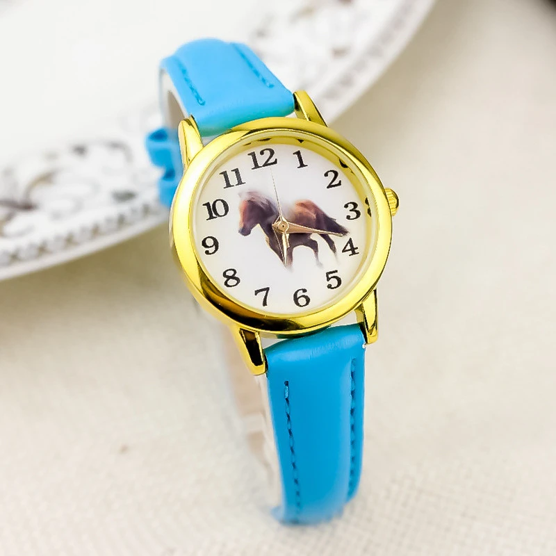 Small Cartoon Children's Leather Belt Watch